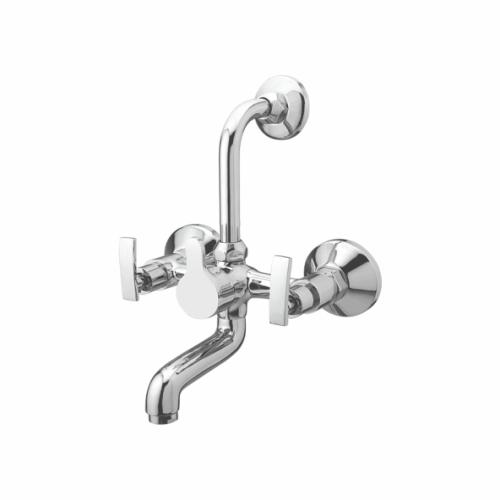 Wall Mixer with Provision for Overhead Shower with L-Bend Pipe Chrome